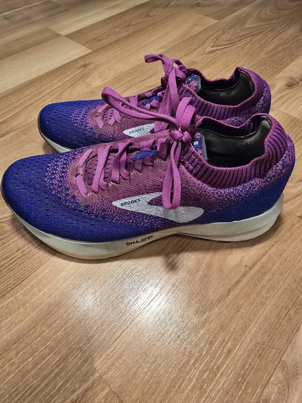 Brooks Women’s Purple and Pink Knit Running Shoes